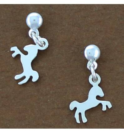 boucles d'oreilles cheval cabré pendantes