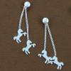 boucles d'oreilles petits chevaux-chainettes pendantes