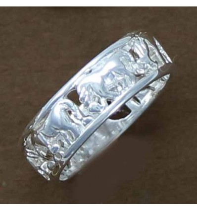 bague anneau cheval argent brillant