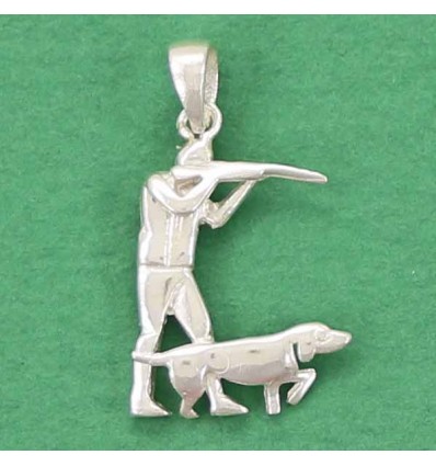 pendentif chasseur et son chien