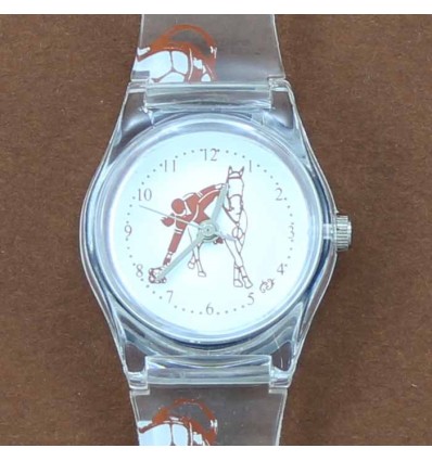 montre horse-ball transparente