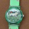 montre trotteuse coeur et cheval au galop