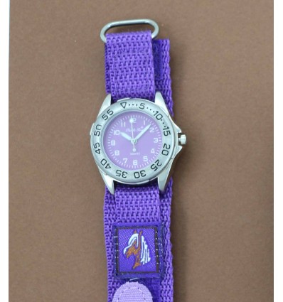 montre tête cheval violette