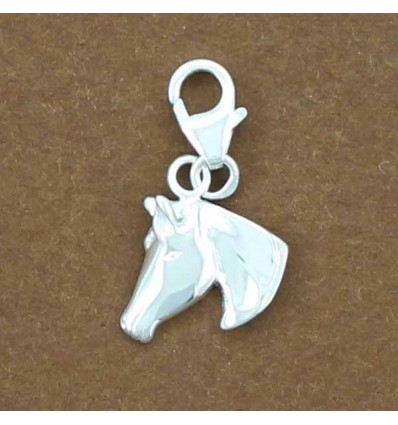 charm's tête de cheval en argent massif