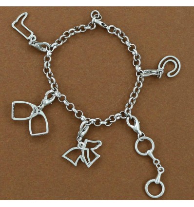 bracelet cheval avec 5 charm's cheval