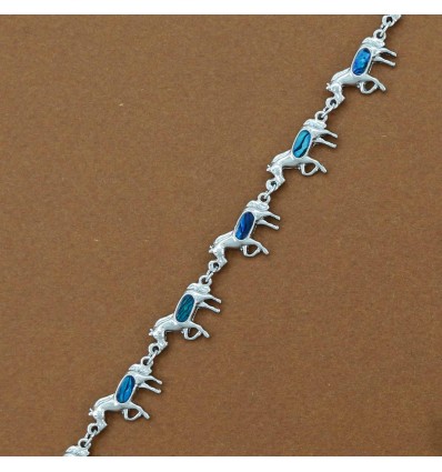 bracelet chevaux bleus nacrés