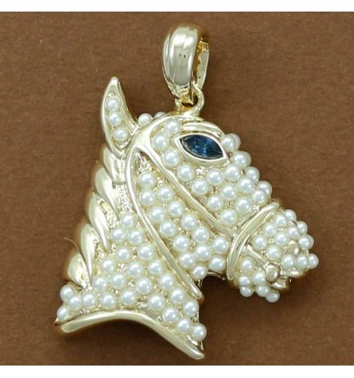 pendentif perlé tête de cheval