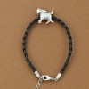 bracelet cuir tressé et perle cheval