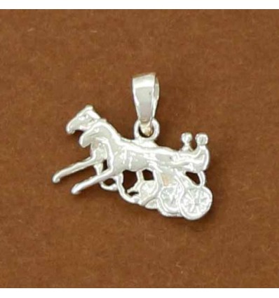 pendentif deux sulkys trot