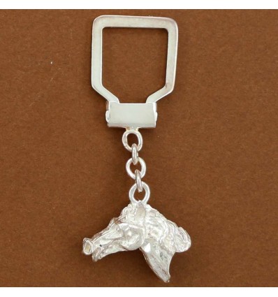 porte-clefs tête de cheval en argent massif