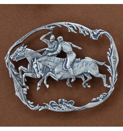 broche POLO argent massif