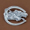 broche chevaux stylisés argent massif