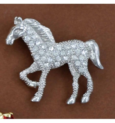 broche grand cheval avec strass