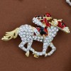 broche jockey en strass