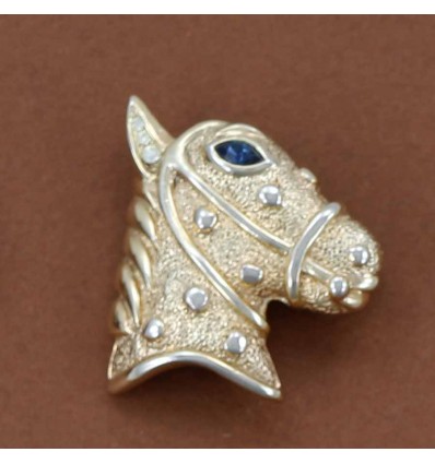 broche cheval tête stylisée