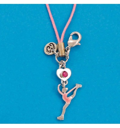 pink layback ice skating bag charm