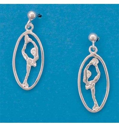 boucles d'oreilles patineuse biellman dans ovale