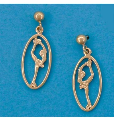 boucles d'oreilles patineuse biellman dans ovale