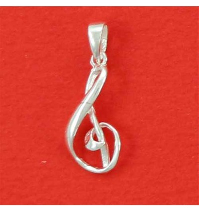 pendentif clef de sol stylisée