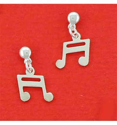 boucles d'oreilles pendantes musique deux doubles croches