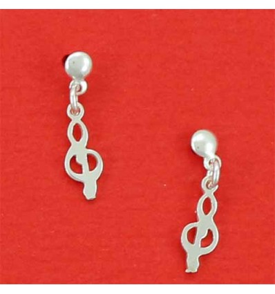 boucles d'oreilles pendantes clef de sol