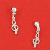 boucles d'oreilles pendantes clef de sol