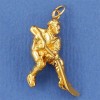 big hockey player pendant gold plated