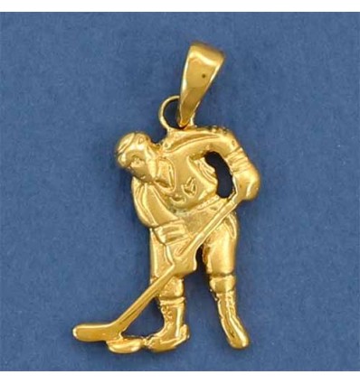 pendentif joueur de hockey stylisé