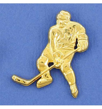 pin's grand joueur de hockey doré