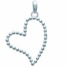 pendentif coeur stylisé orné de mini perles argent massif