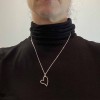 pendentif coeur stylisé orné de mini perles argent massif
