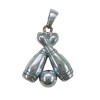 pendentif deux quilles de bowling et boule de bowling