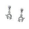 boucles d'oreilles fer cheval et cravache qui pendent